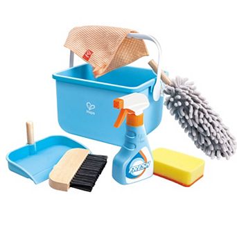 Hape: Scoot-Around Clean Up Bucket Set 7 pc Cleaning Toy Playset