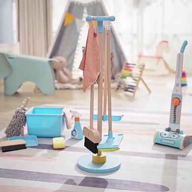 Hape: Scoot-Around Clean Up Bucket Set 7-pc. Cleaning Toy Playset