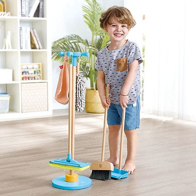 Hape Clean Up Broom Set 6 pc. Wooden Cleaning Toy Playset