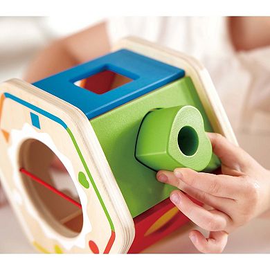 Hape: Wooden Wonder Shape Sorter Rainbow Sorting Play Toy