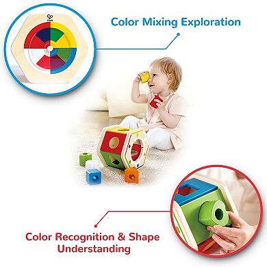 Hape: Wooden Wonder Shape Sorter Rainbow Sorting Play Toy