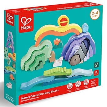 Hape: Nature Scene Stacking Blocks Wooden Nesting Toy