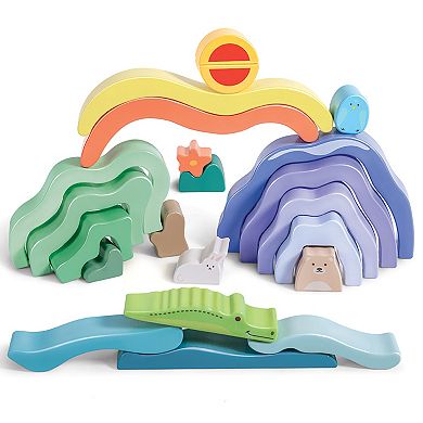 Hape: Nature Scene Stacking Blocks Wooden Nesting Toy