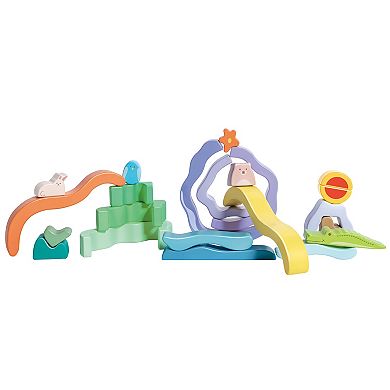 Hape: Nature Scene Stacking Blocks Wooden Nesting Toy