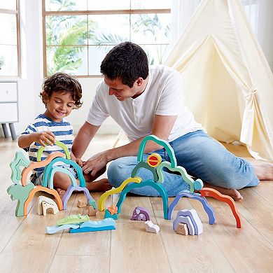 Hape: Nature Scene Stacking Blocks Wooden Nesting Toy