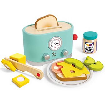 Hape: Ding & Pop-Up Toaster 15 pc Wooden Food Playset