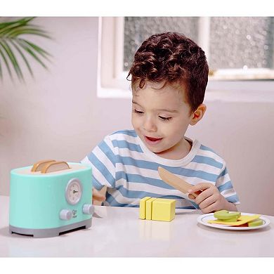 Hape: Ding & Pop-Up Toaster 15-piece Wooden Food Playset