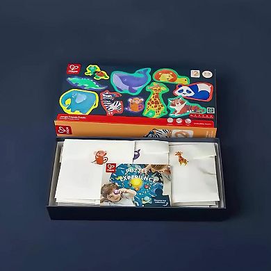 Hape: Jungle Friends Preschool Toy 10 Mini Animal Shaped Puzzles