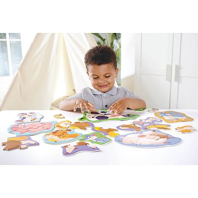 Hape: Farmyard Friends Preschool Toy 10 Mini Animal Shaped Puzzles