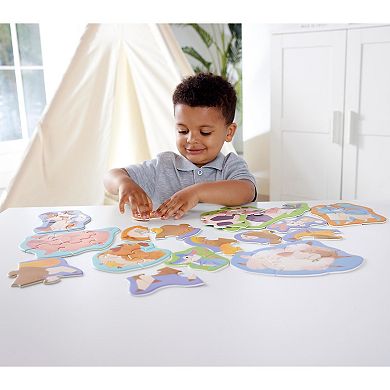 Hape: Farmyard Friends Preschool Toy 10 Mini Animal Shaped Puzzles