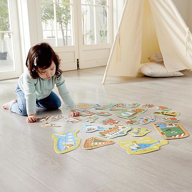 Hape: Wheels & Wonders 15 Mini Vehicle Shaped Puzzles Set