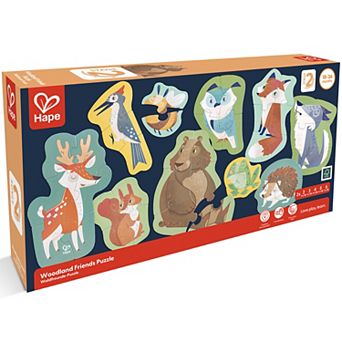 Hape: Woodland Friends Preschool Toy 10 Mini Animal Shaped Puzzles Set