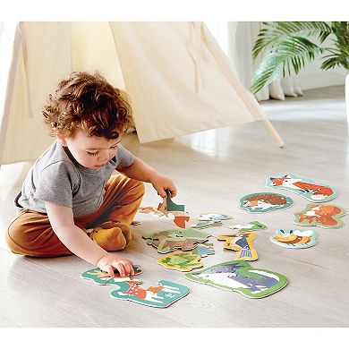 Hape: Woodland Friends Preschool Toy 10 Mini Animal Shaped Puzzles Set