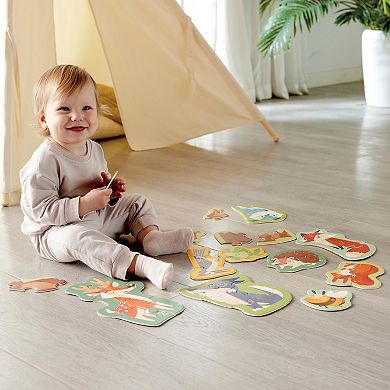 Hape: Woodland Friends Preschool Toy 10 Mini Animal Shaped Puzzles Set