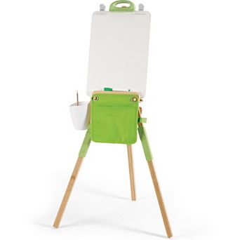 Hape: Portable Bamboo Easel 14 pc Whiteboard