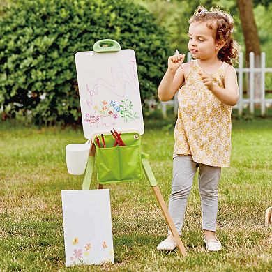 Hape: Portable Bamboo Easel 14-pc. Whiteboard