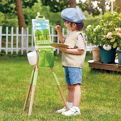 Hape: Portable Bamboo Easel 14-pc. Whiteboard