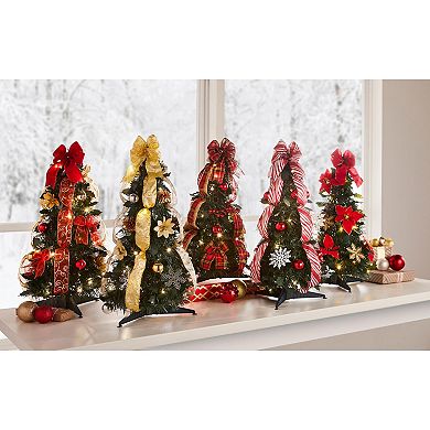 BrylaneHome Fully Decorated Pre-Lit 2Ft Pop-Up Tabletop Christmas Tree