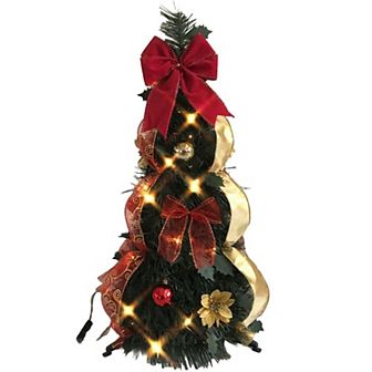 BrylaneHome Fully Decorated Pre-Lit 2’ Pop-Up Tabletop Christmas Tree