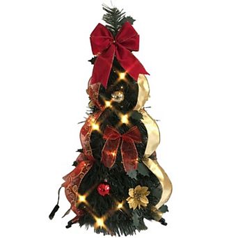 BrylaneHome Fully Decorated Pre-Lit 2Ft Pop-Up Tabletop Christmas Tree