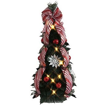 BrylaneHome Fully Decorated Pre-Lit 2Ft Pop-Up Tabletop Christmas Tree