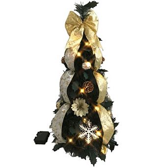 BrylaneHome Fully Decorated Pre-Lit 2Ft Pop-Up Tabletop Christmas Tree
