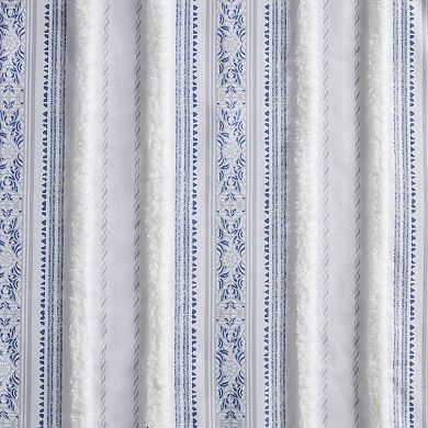 Madison Park Isabella 1-Panel Printed Window Curtain with Tufted Stripe and Lining