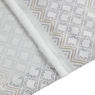 INK+IVY Cora 2-Pack Poly Printed Curtain Panel with Tufted Stripe