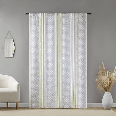 INK+IVY Cora 2-Pack Poly Printed Curtain Panel with Tufted Stripe
