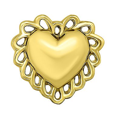 Aleure Precioso Heart with Scalloped Border Posted Stud Earrings