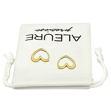Aleure Precioso Polished Heart Huggie Earrings