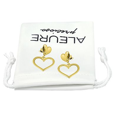 Aleure Precioso Open Heart Drop Posted Earrings