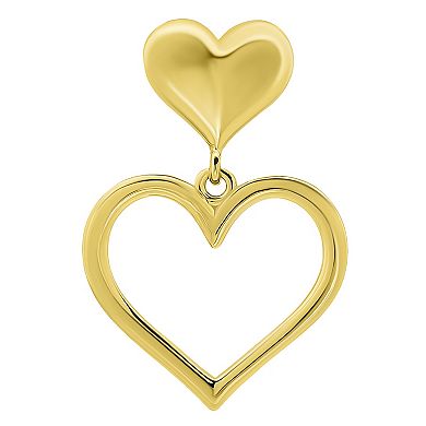 Aleure Precioso Open Heart Drop Posted Earrings