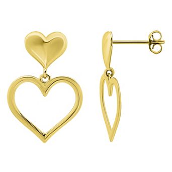 Aleure Precioso Open Heart Drop Posted Earrings