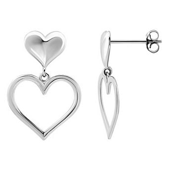 Aleure Precioso Open Heart Drop Posted Earrings