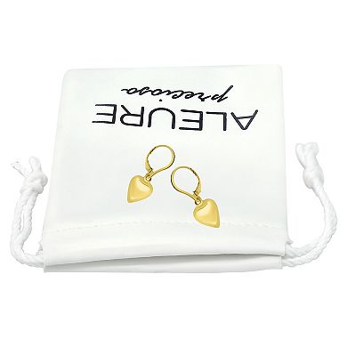 Aleure Precioso Heart Charm Drop Leverback Earrings