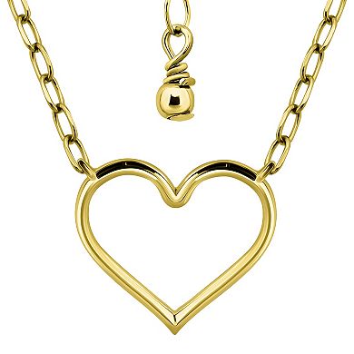 Aleure Precioso Sterling Silver Open Heart Necklace