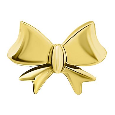 Aleure Precioso 18k Gold over Sterling Silver Bow Stud Earrings