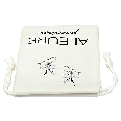 Aleure Precioso Sterling Silver Bow Drop Earrings