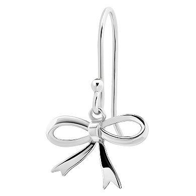 Aleure Precioso Sterling Silver Bow Drop Earrings