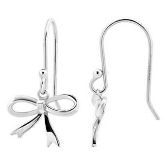 Aleure Precioso Sterling Silver Bow Drop Earrings