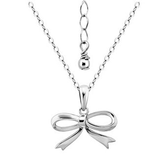 Aleure Precioso 18k Gold over Sterling Silver Bow Pendant Necklace