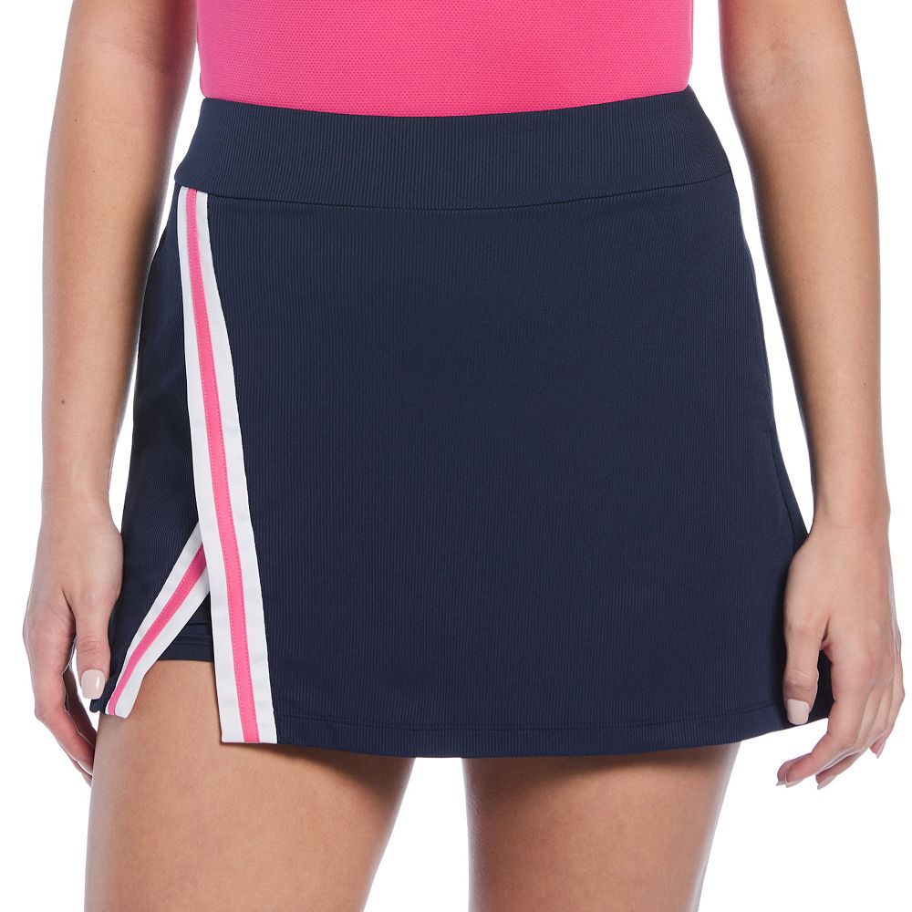 Colorblock Ribbed Trim Sporty 2pcs Mini Skort Set