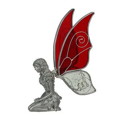 Set Of 2 Kneeling Fairies Pewter Figurines Decor Sculptures Mythical Accessories