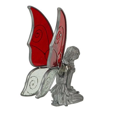 Set Of 2 Kneeling Fairies Pewter Figurines Decor Sculptures Mythical Accessories