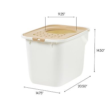 Iris Top Entry Cat Litter Box with Scoop