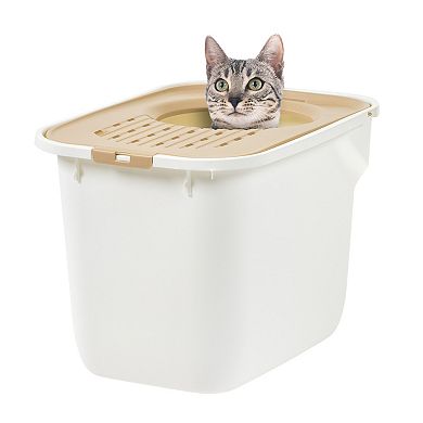 Iris Top Entry Cat Litter Box with Scoop