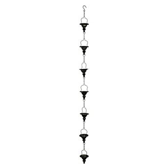 72 Inch Metal Finial Rain Chain Home Garden Gutter Downspout Hanging Decor