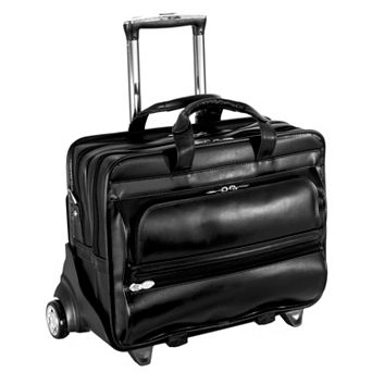 McKlein Franklin Leather 17 in Detachable-Wheel Laptop Case