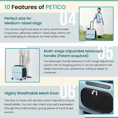 PETiCO iCO Sturdy and Versatile Pet Carrier, Large